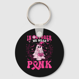 Oktober Wir tragen Pink Shirt Ghost Halloween Brus Schlüsselanhänger
