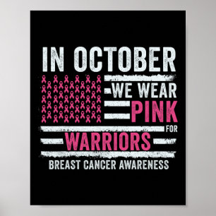 Oktober Wir tragen rosa Brustkrebs-Bewusstsein Mon Poster