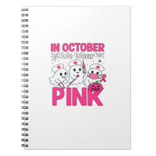 Oktober Wir Tragen Rosa Krankenpfleger Brustkrebsb Notizblock