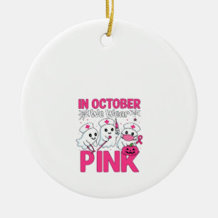 Oktober Wir Tragen Rosa Krankenschwester Brustkreb Keramik Ornament