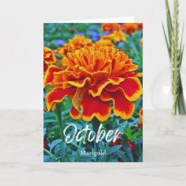 Oktober Yellow Gold Marigold Birth Monat Blume Karte