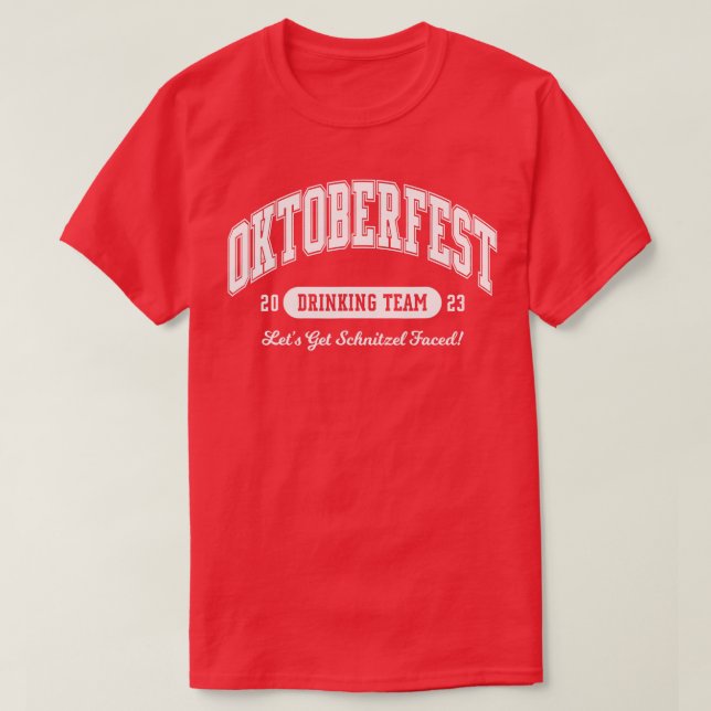 Oktoberfest 2023 Drinking Team Lasse Schnitzel T-Shirt (Design vorne)