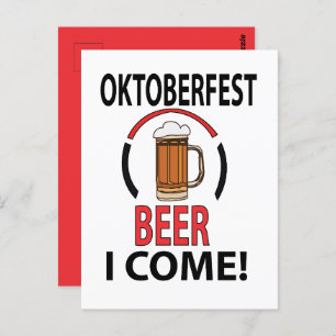 Oktoberfest Beer Drink Funny Oktoberfest Postkarte