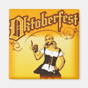Oktoberfest Beer Hall Girl Tour Magnet