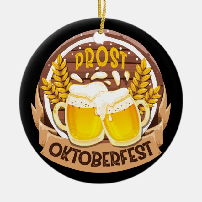 Oktoberfest bejubelt deutsches Drinking Beer Party Keramik Ornament (Vorne)