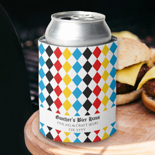 Oktoberfest Benutzerdefinierter Text Blau Rot Dosenkühler