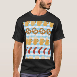 Oktoberfest: Bier, Brezel, Wurst-Muster T-Shirt