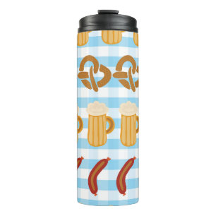 Oktoberfest: Bier, Brezel, Wurst-Muster Thermosbecher