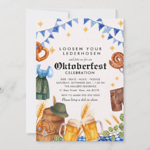 Oktoberfest Bier Deutsche Festival Party Aquarell Einladung