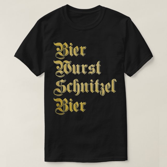 Oktoberfest BIER WURST SCHNITZEL BIER Funny German T-Shirt (Design vorne)
