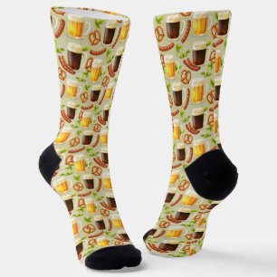 Oktoberfest-Bier-, Wurst- und Brezel-Socken Socken