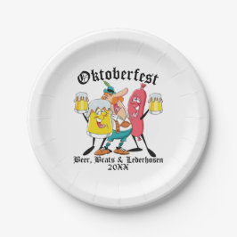 Oktoberfest Bierbrauen und Lederhosen Pappteller