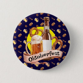 Oktoberfest-Biere und Salzbrezeln Button