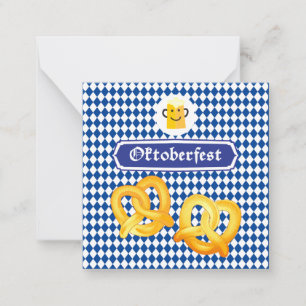OKTOBERFEST Bierfest Bayerische Flagge blau Mitteilungskarte