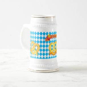 OKTOBERFEST Bierfest Blaue Bayerische Flagge Bierglas