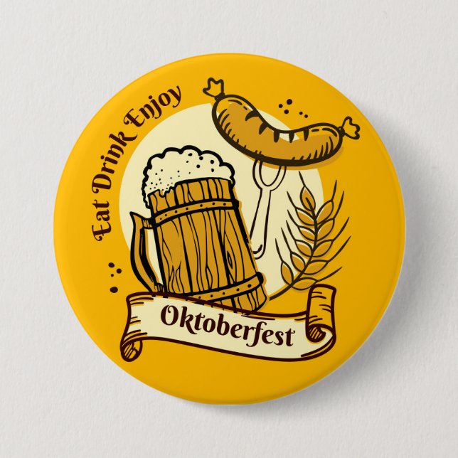 Oktoberfest Bierfestival Button (Vorderseite)