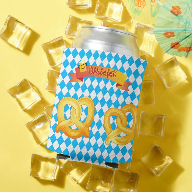 OKTOBERFEST Bierfestival Dekoration Blaues Muster Dosenkühler (In Situ Sommer)