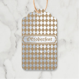 OKTOBERFEST Bierfestival Dekoration Blaues Muster Geschenkanhänger