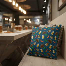 Oktoberfest-Biersorte, Bretzel- und Wurstmuster Kissen