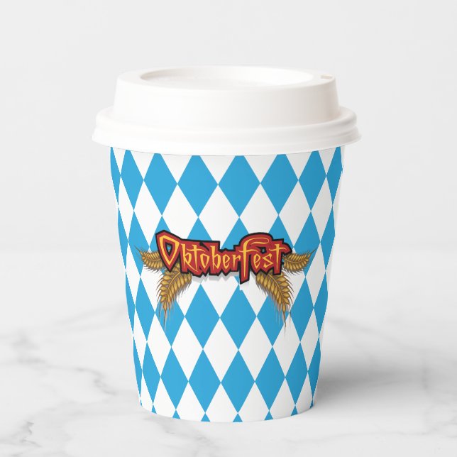 Oktoberfest Blue Paper Cup Pappbecher (Vorderseite)