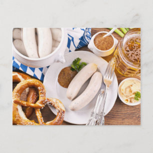 Oktoberfest breakfast postkarte