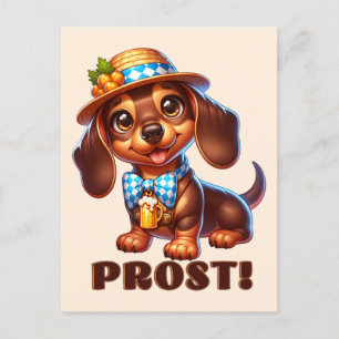 Oktoberfest Dachshund Prost! Postkarte