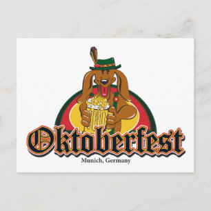 Oktoberfest-Dackel Postkarte