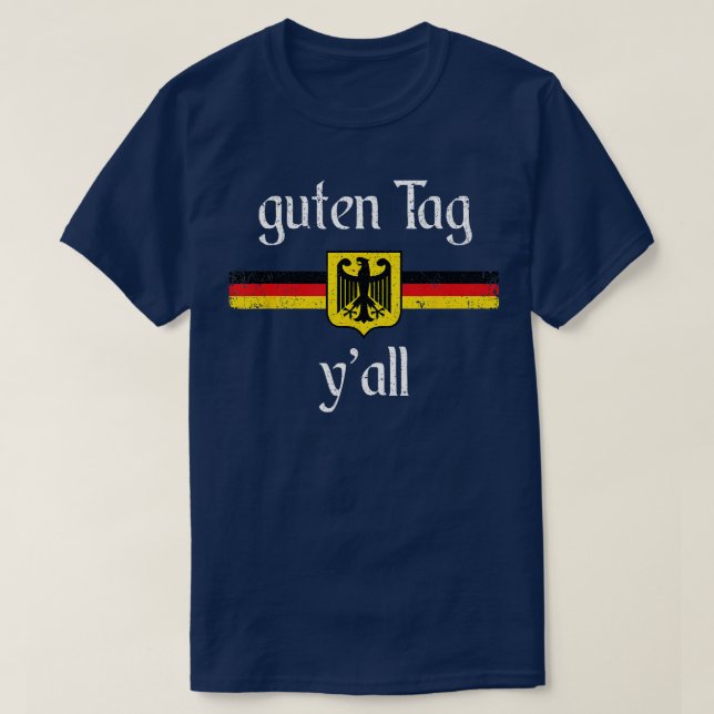 Oktoberfest Deutscher Flaggenadler Prost Guten Tag T-Shirt (Design vorne)