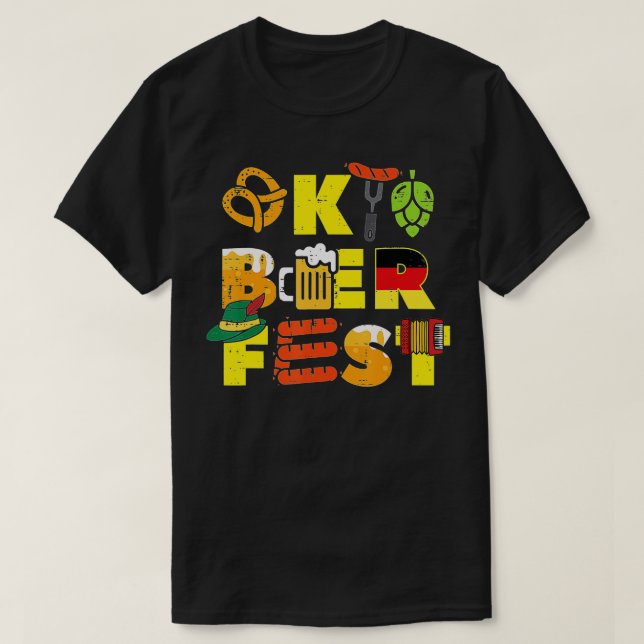 Oktoberfest German Thes Niedlich Bayerisches Festi T-Shirt (Design vorne)