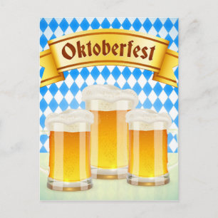 Oktoberfest Grußkarte mit Bier Postkarte