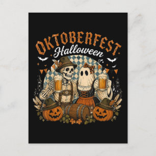 Oktoberfest Halloween Grusel-Bierfestival Feiertagspostkarte