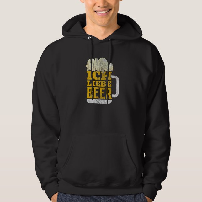 Oktoberfest Ich Liebe Beer Retro Hoodie (Vorderseite)