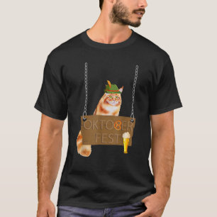 Oktoberfest-Katze mit deutschem Geschenk für Bier T-Shirt