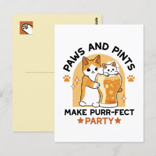 Oktoberfest Katzenpfeifen und Party Postkarte