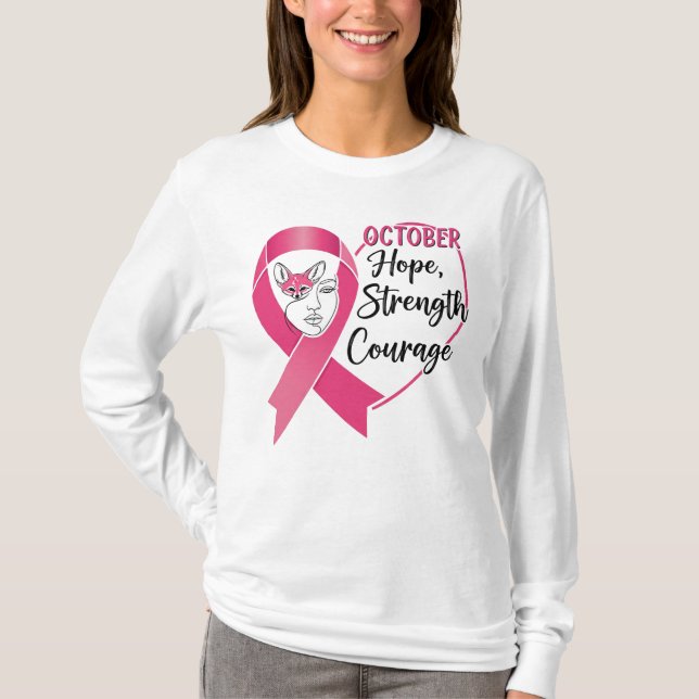 Oktoberfest Kraft Courage - rosa Ribbon Awaren T-Shirt (Vorderseite)