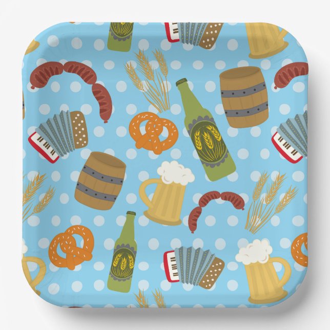 Oktoberfest Küche Pappteller (Vorderseite)