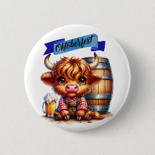 Oktoberfest Kuh mit Bier Button
