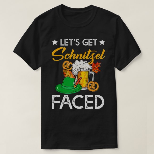 Oktoberfest Lasse Schnitzel Faced Funny Beer Lo T-Shirt (Design vorne)
