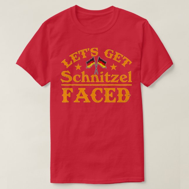 Oktoberfest Lasse Schnitzel Gesichter Funny Deutsc T-Shirt (Design vorne)