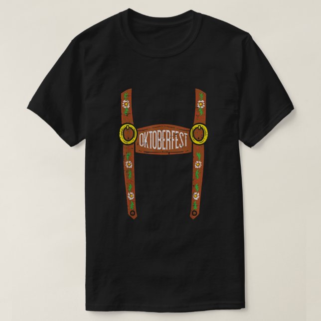 Oktoberfest Lederhosen Halloween Kostüm Deutsch T-Shirt (Design vorne)