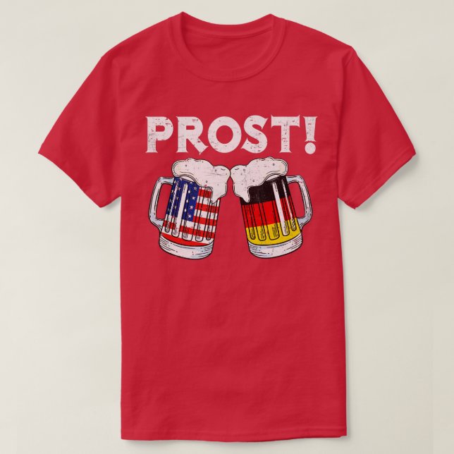 Oktoberfest Männer Frauen Deutscher Flaggenbär T-Shirt (Design vorne)