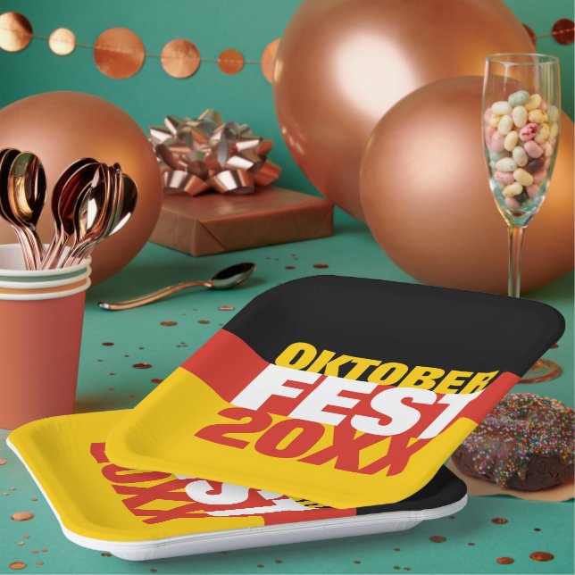 Oktoberfest Oktoberfest - Deutsche Flagge Pappteller (Multi)
