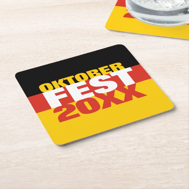 Oktoberfest Oktoberfest - Deutsche Flagge Rechteckiger Pappuntersetzer (angewinkelt)