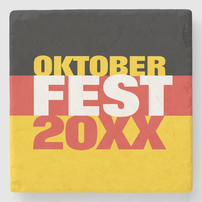 Oktoberfest Oktoberfest - Deutsche Flagge Steinuntersetzer (Vorderseite)