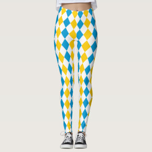 Oktoberfest Outfit Bayern Blau Gelb und Weiß Leggings