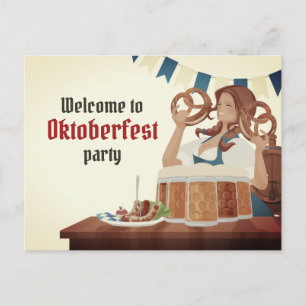 Oktoberfest-Party Einladung Postkarte