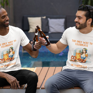 Oktoberfest-Party mit Bier und Brezeln ai T-Shirt