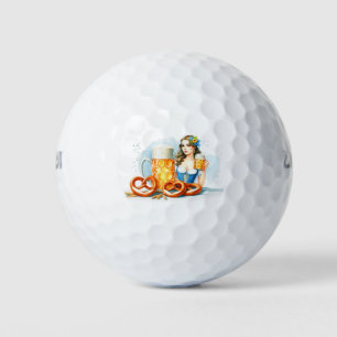 Oktoberfest Party mit Bier und Salzbrezeln ai Golfball