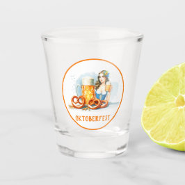 Oktoberfest Party mit Bier und Salzbrezeln ai Schnapsglas