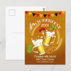 Oktoberfest Toastbier Postkarte
